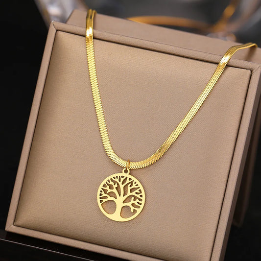 Gold tree of life necklace