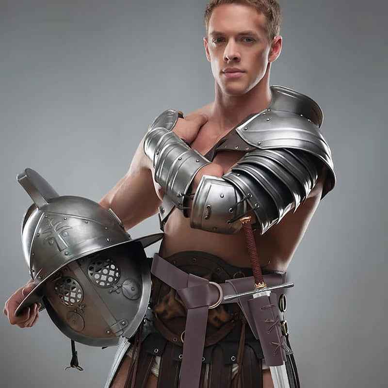 1Pc/2Pcs Halloween Medieval Knight Belt & Viking Sword Leather Case, Dagger Frog Leather Sword Belt Sword Holder, Renaissance Belt