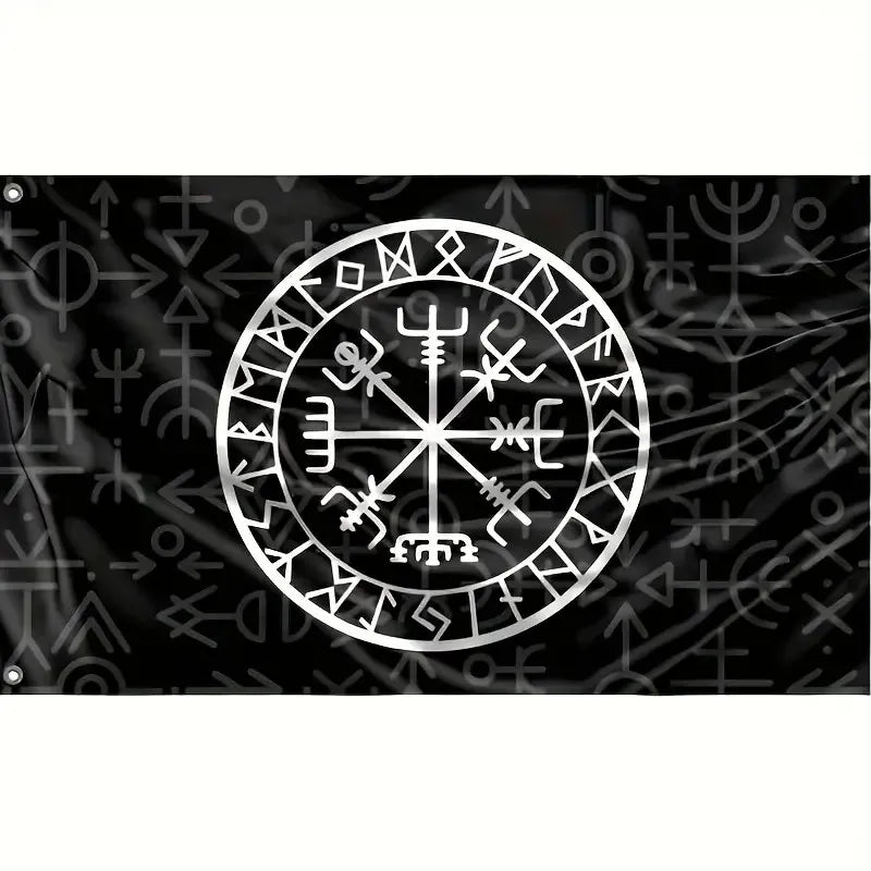 Viking Valhalla Norse Mythology Symbols Flag Ideal for Outdoor and Indoor Use