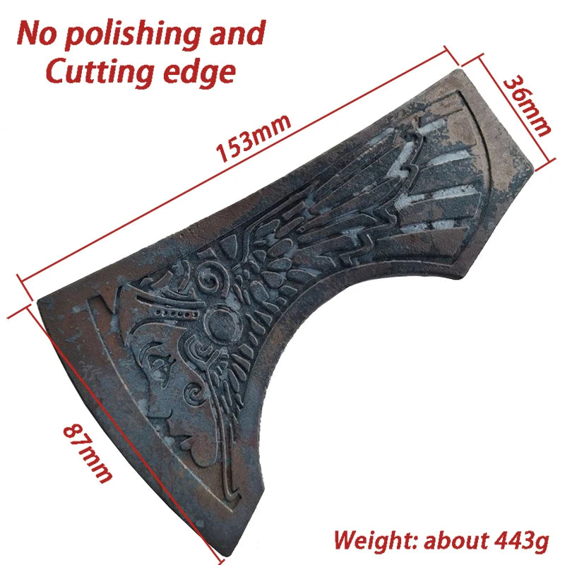 Forge Viking Axe Head Multifunctional Cut Firewood Axe Accessories Outdoor Camping Survival Self-defense Axes Without Handle
