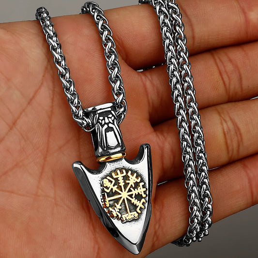 Gold Nordic compass arrow head