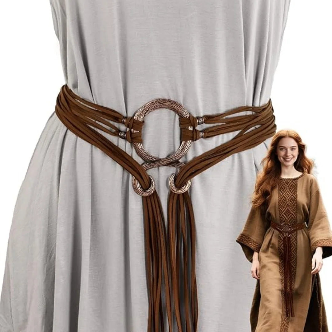 Viking Rope Belt - Viking Costume Women Medieval Belt with Troll Cross Witch Accessories Halloween Cosplay