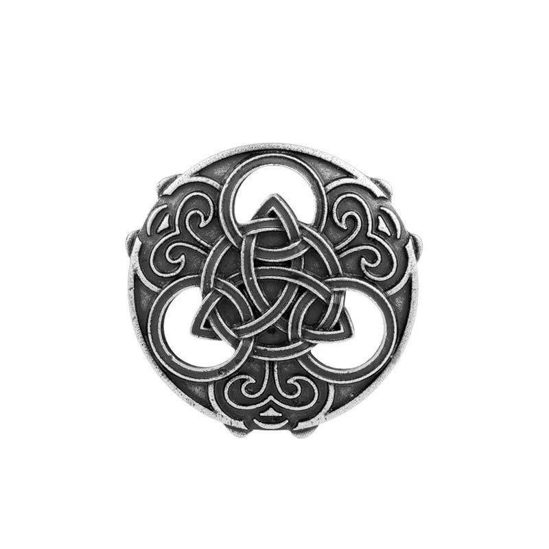 Viking Brooch For Women Medieval Rune Flower Shield Pin Brooch Cloak Shawl Pin Celtic Decoration