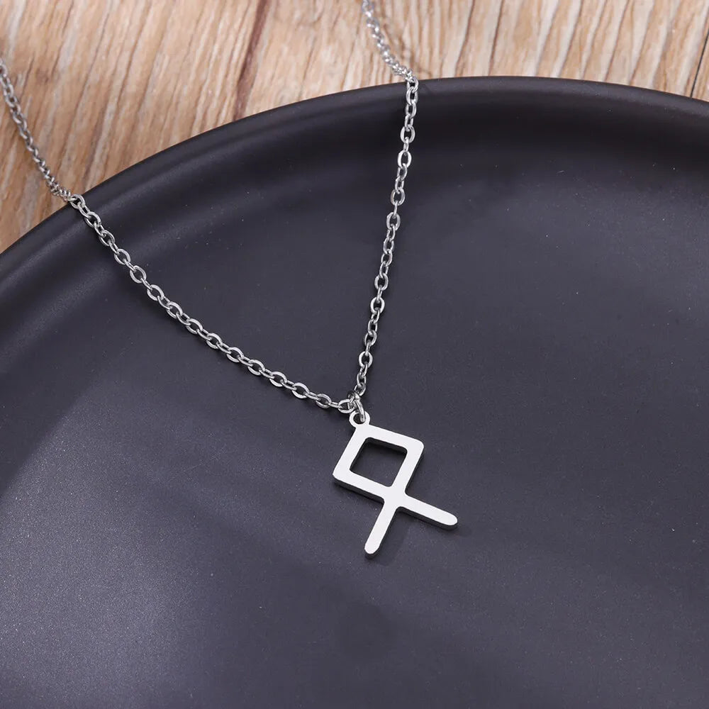 Viking Petite Rune Layering Necklace Elder Futhark Runes Feminine Delicate Norse Runic Pendants Minimalist Jewelry for Women