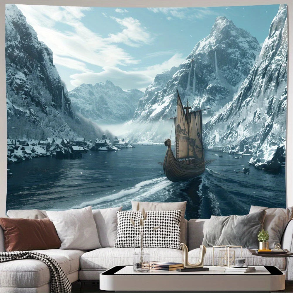 Viking Ship Wall Tapestry Living Room Bedroom or Office Decor 150x 230cm Room Aesthetic Decoration Tapestry