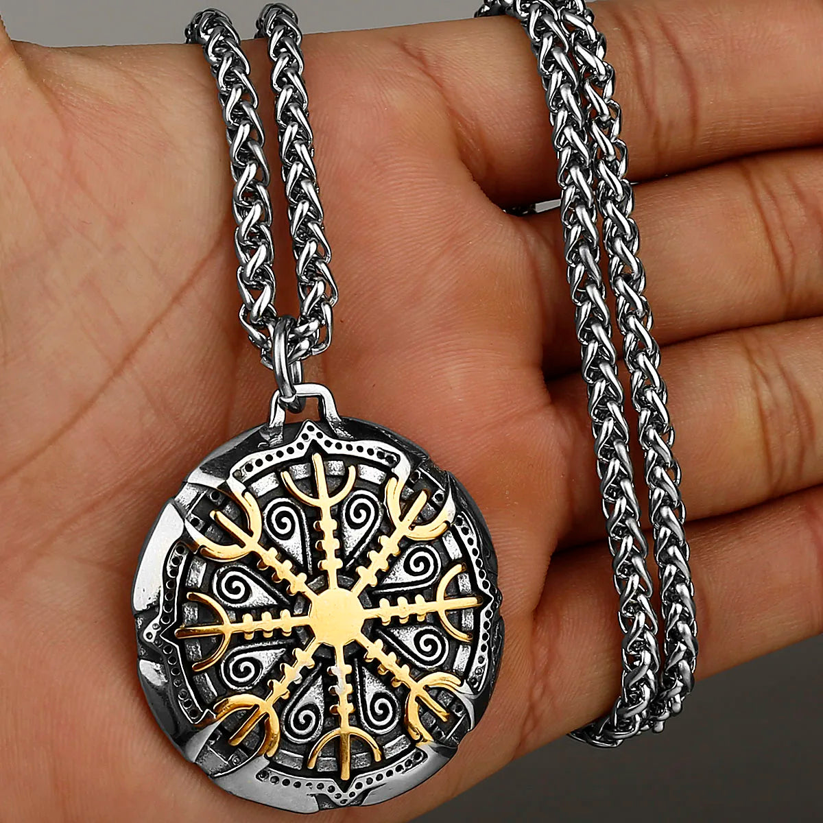 Gold Nordic compass arrow head