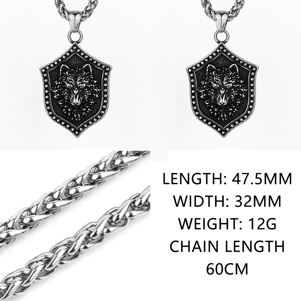 Viking Style Various Wolf Head Runes Original Stainless Steel Material Unisex Necklace Pendant Birthday Gift Factory Wholesale