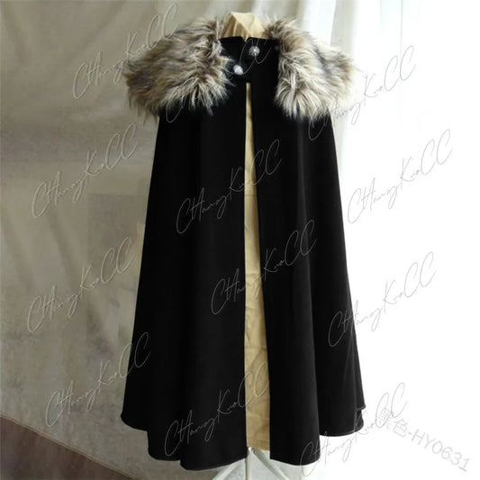 Black furry cloak coat