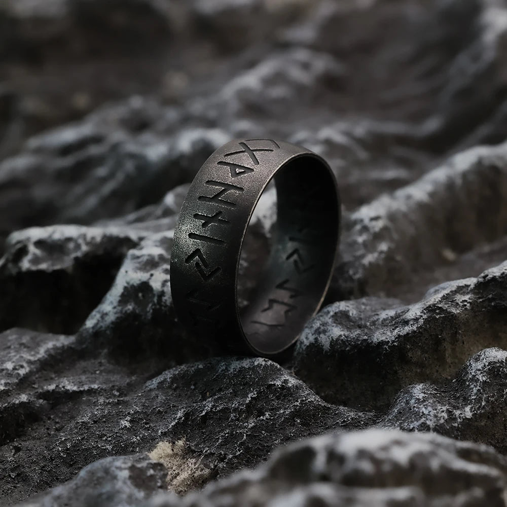 Nordic Viking Personalized Vintage Rune Fashion Simple Men's Ring Stainless Steel Jewelry