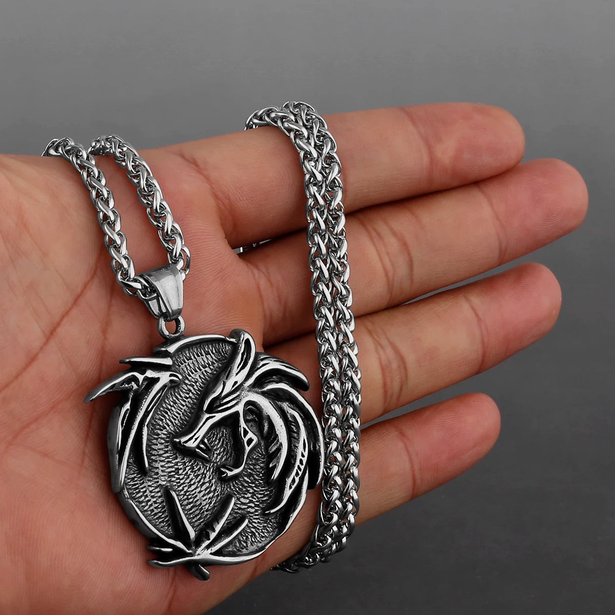 Viking Style Various Wolf Head Runes Original Stainless Steel Material Unisex Necklace Pendant Birthday Gift Factory Wholesale