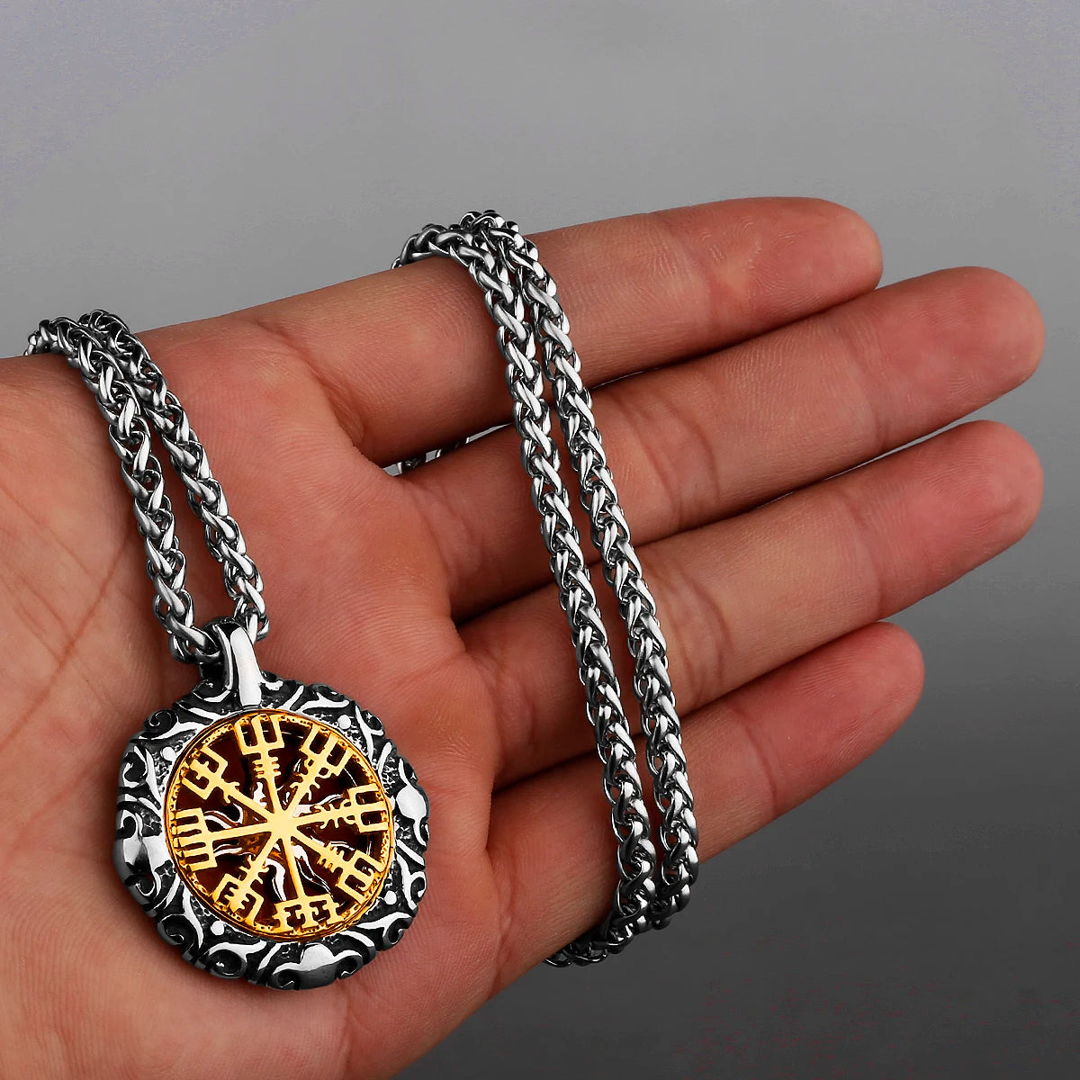 Gold Nordic compass arrow head