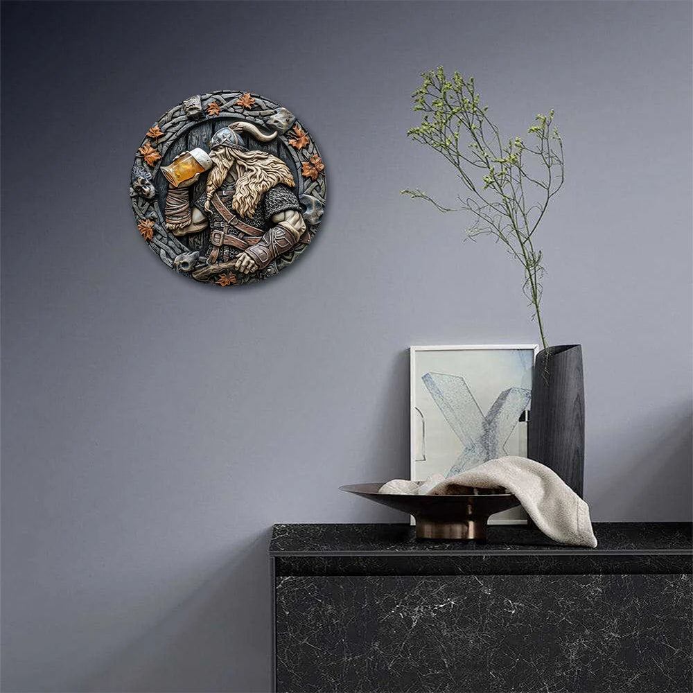 Viking Warrior 8X8" Aluminum Sign - Durable, 2D Effect Metal Wall Art For Home, Garden, Bedroom & Garage Decor - Perfect Gift Id