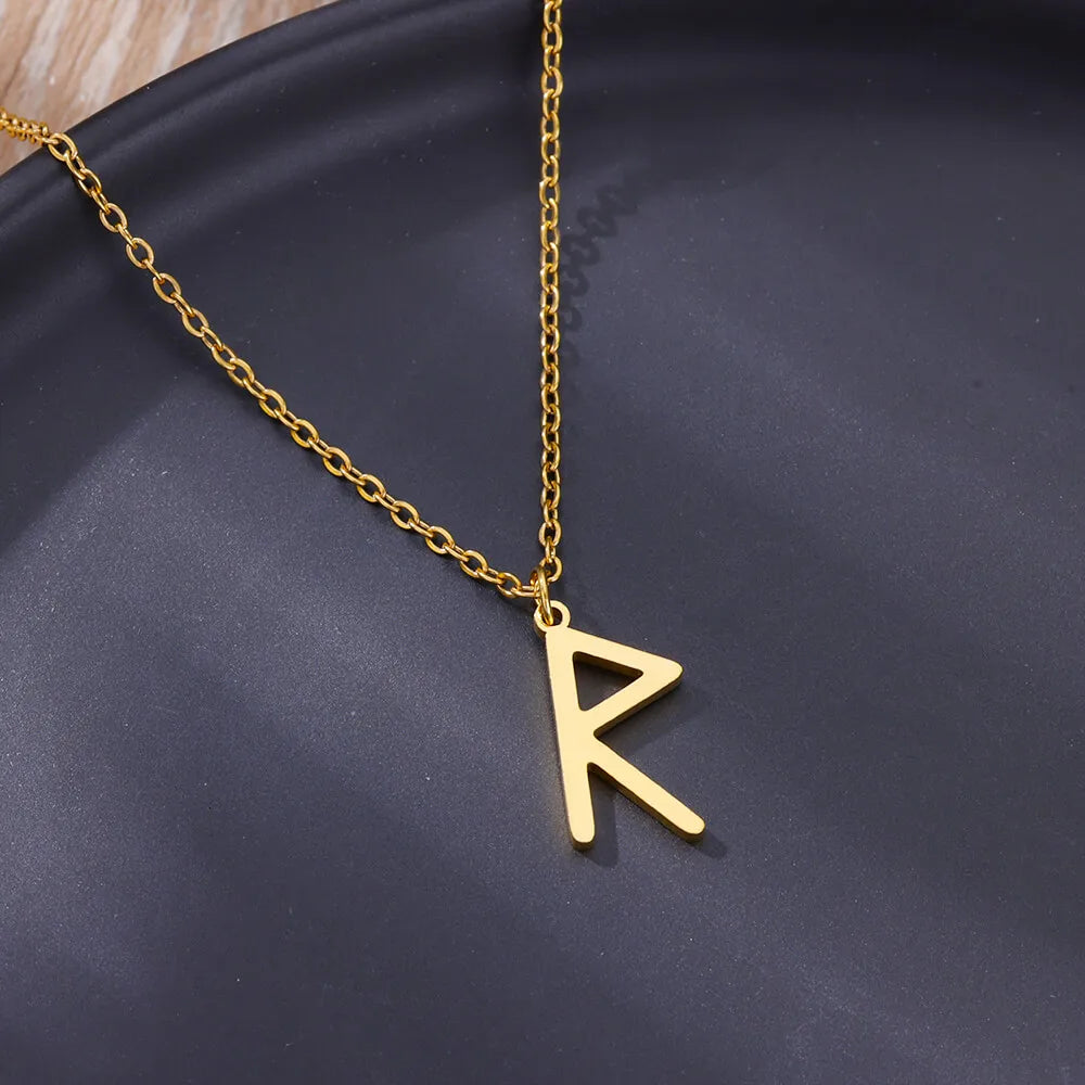 Viking Petite Rune Layering Necklace Elder Futhark Runes Feminine Delicate Norse Runic Pendants Minimalist Jewelry for Women