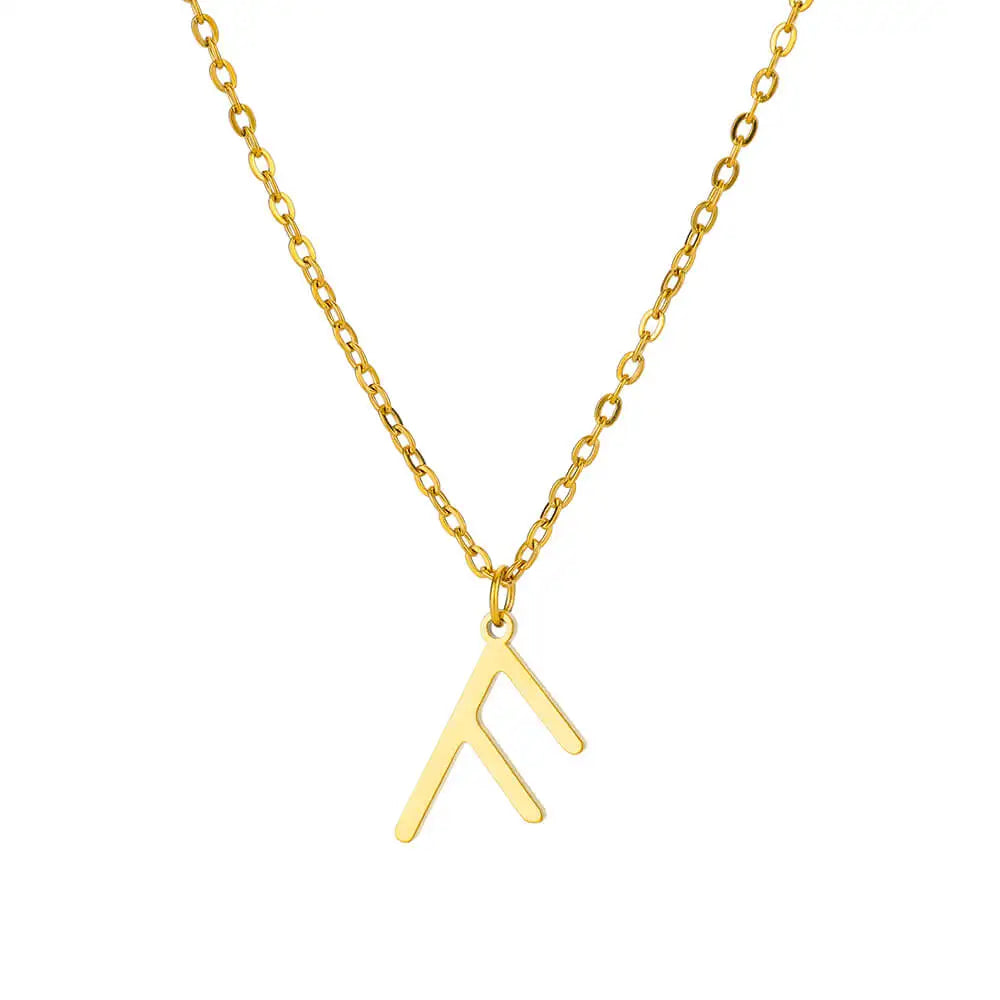 Viking Petite Rune Layering Necklace Elder Futhark Runes Feminine Delicate Norse Runic Pendants Minimalist Jewelry for Women