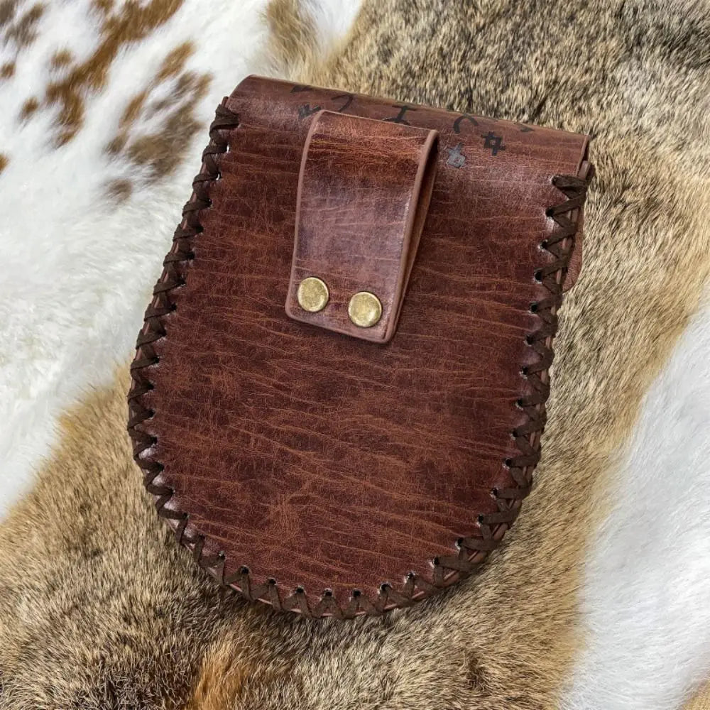 Fashion Coin Purse Vintage Medieval Waist Bag Dragon Wolf Pattern Halloween Cosplay Coin Purse Viking Knight Accessories