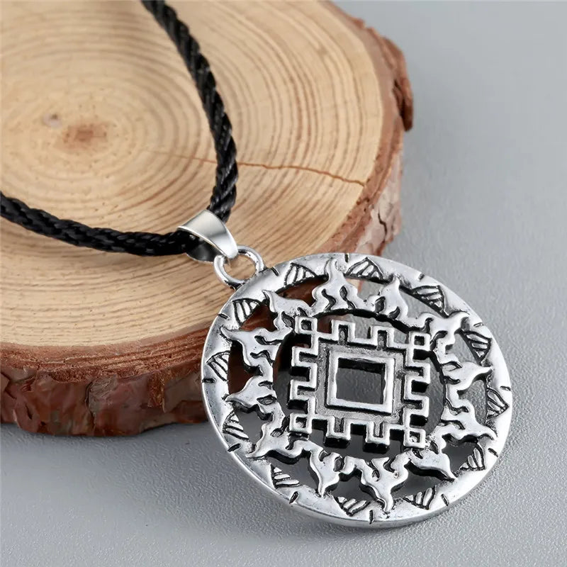 Viking Valknut Pendant Men's Necklace Women Round Pagan Religious Male Man Slavic  Steampunk Jewelry Tibetan Amulet