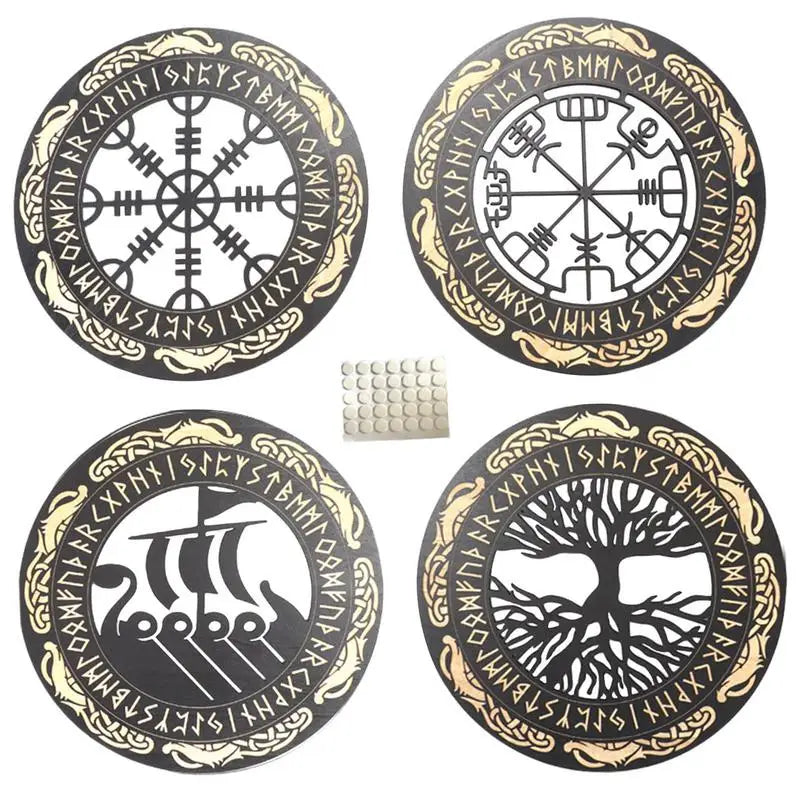 Nordic Viking Runes Wall Decor 4PCS Set
