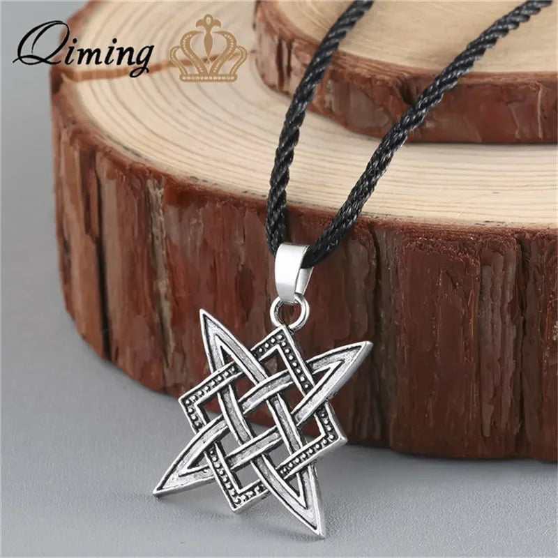Viking Valknut Pendant Men's Necklace Women Round Pagan Religious Male Man Slavic  Steampunk Jewelry Tibetan Amulet