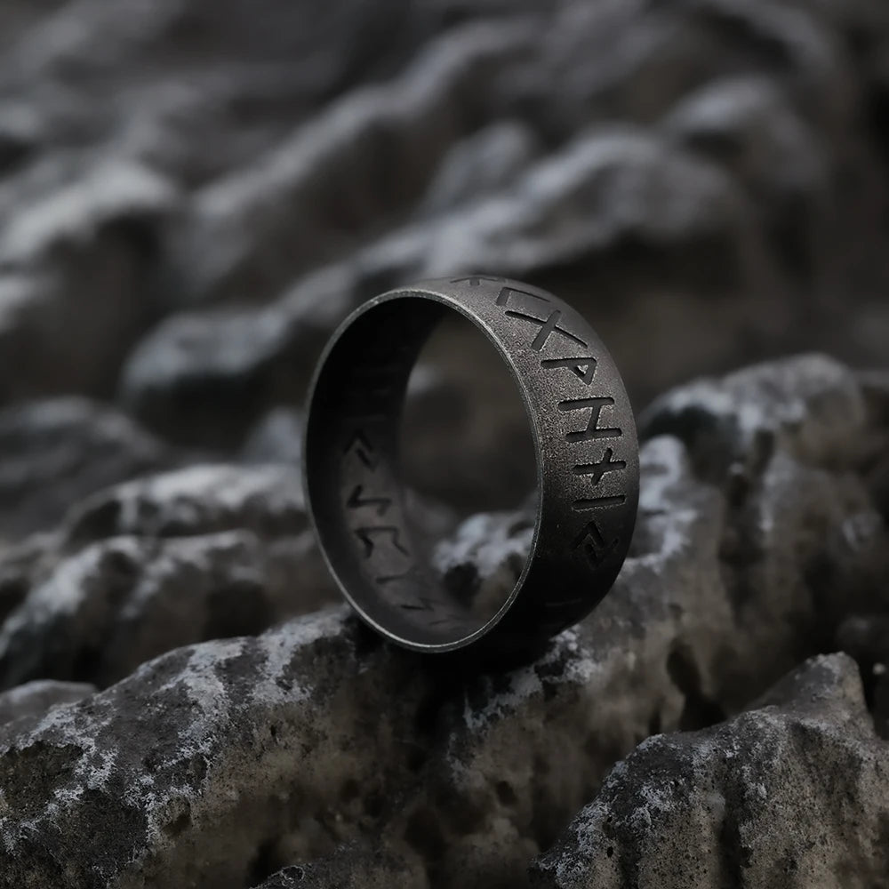 Nordic Viking Personalized Vintage Rune Fashion Simple Men's Ring Stainless Steel Jewelry