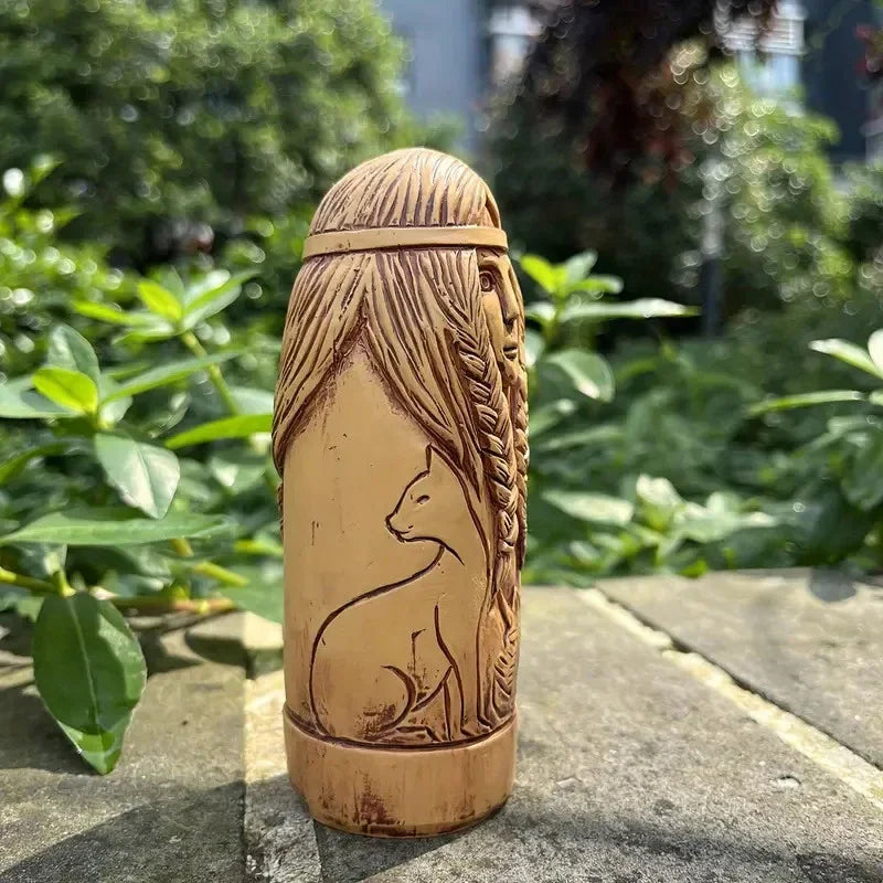 Freya Viking Goddess Statue Resin Sculpture Religious Angel Figurine Floor Mounted Nordic Altar Sculpture For Home Decor