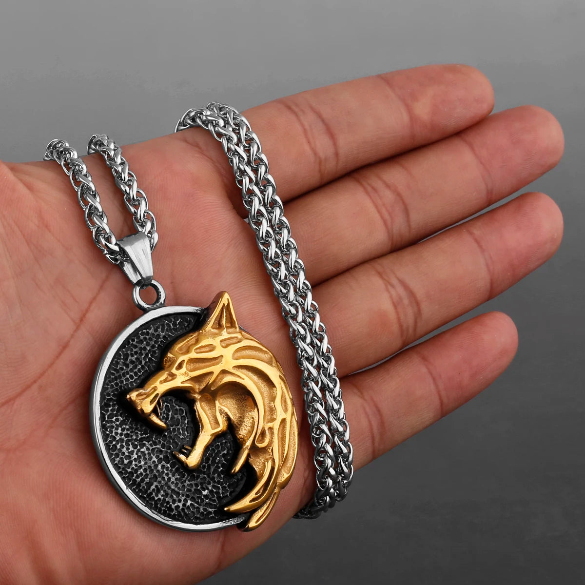 Viking Style Various Wolf Head Runes Original Stainless Steel Material Unisex Necklace Pendant Birthday Gift Factory Wholesale