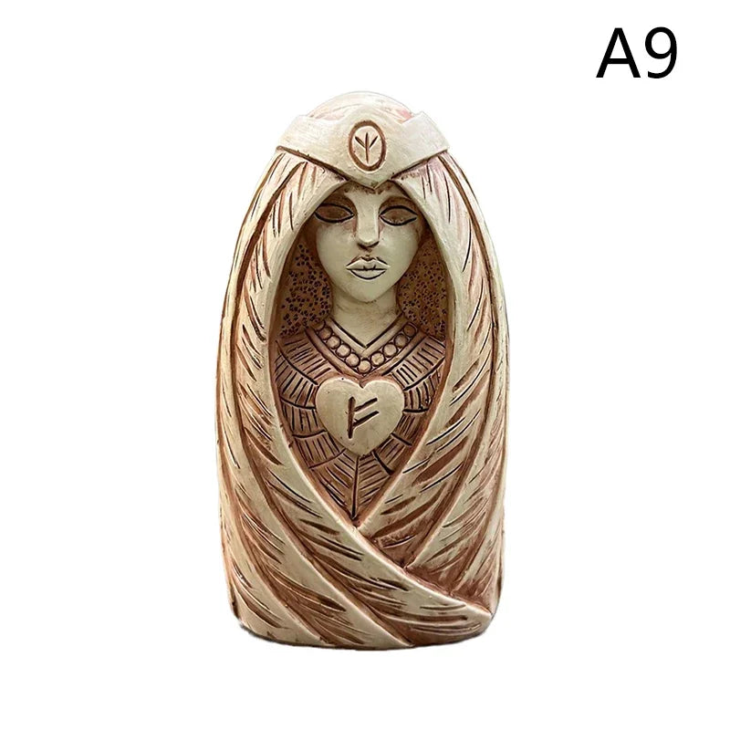 Freya Viking Goddess Statue Resin Sculpture Religious Angel Figurine Floor Mounted Nordic Altar Sculpture For Home Decor