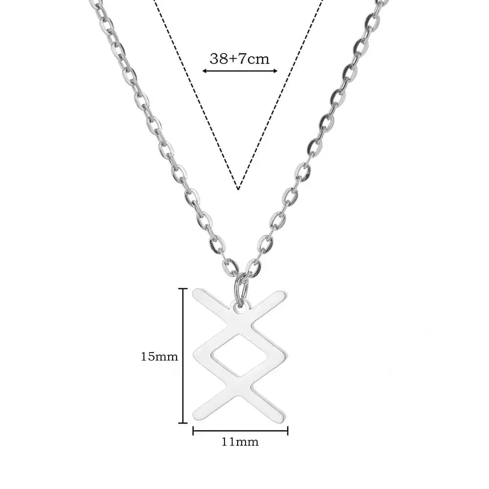 Viking Petite Rune Layering Necklace Elder Futhark Runes Feminine Delicate Norse Runic Pendants Minimalist Jewelry for Women