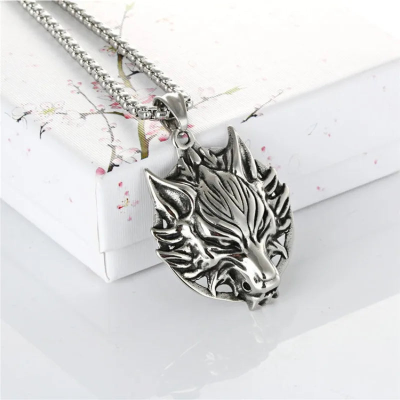 Wolf head necklace