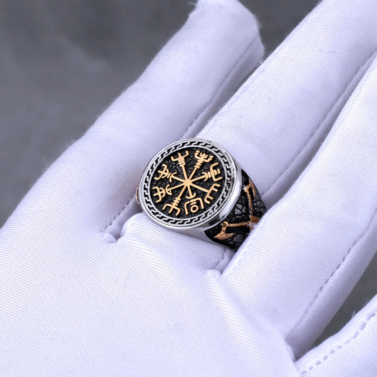 Viking compass ring