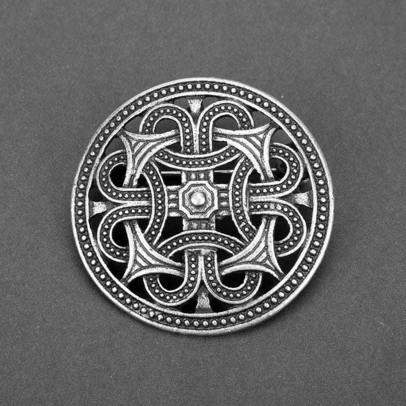 Viking Brooch For Women Medieval Rune Flower Shield Pin Brooch Cloak Shawl Pin Celtic Decoration