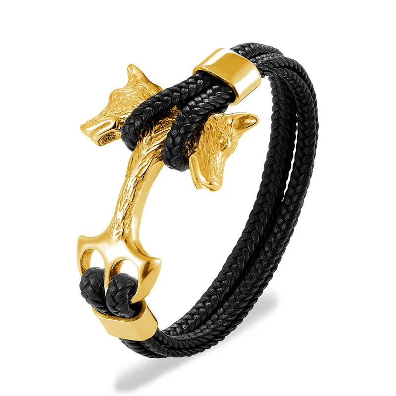 Stainless steel bracelet lion head Tor hammer