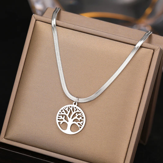Silver tree of life necklace