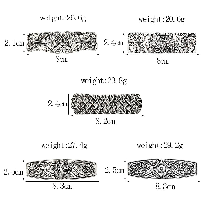 Viking Hairpin Nordic Celtics Knots Crown Vintage Metal Hair Barrettes Dragons Slide Hair Clip Women Hair Jewelry Accessorie