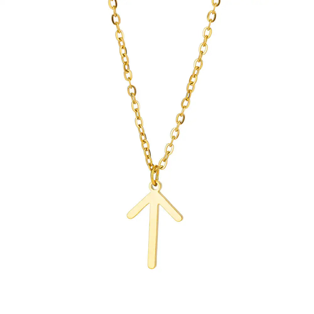 Viking Petite Rune Layering Necklace Elder Futhark Runes Feminine Delicate Norse Runic Pendants Minimalist Jewelry for Women