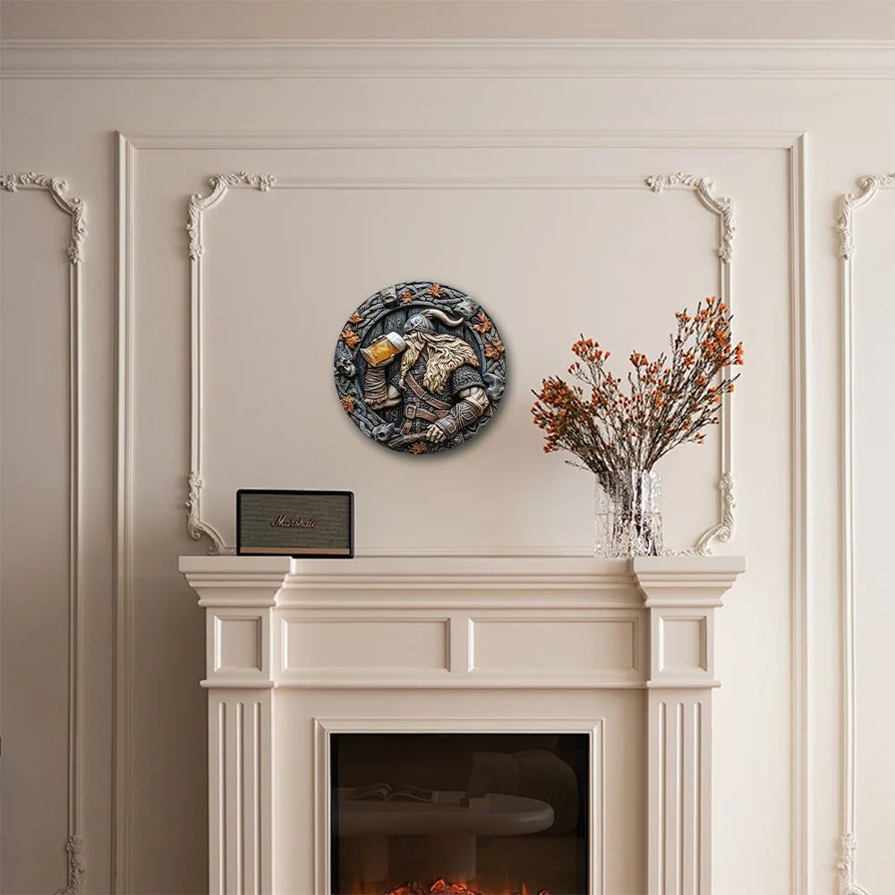 Viking Warrior 8X8" Aluminum Sign - Durable, 2D Effect Metal Wall Art For Home, Garden, Bedroom & Garage Decor - Perfect Gift Id