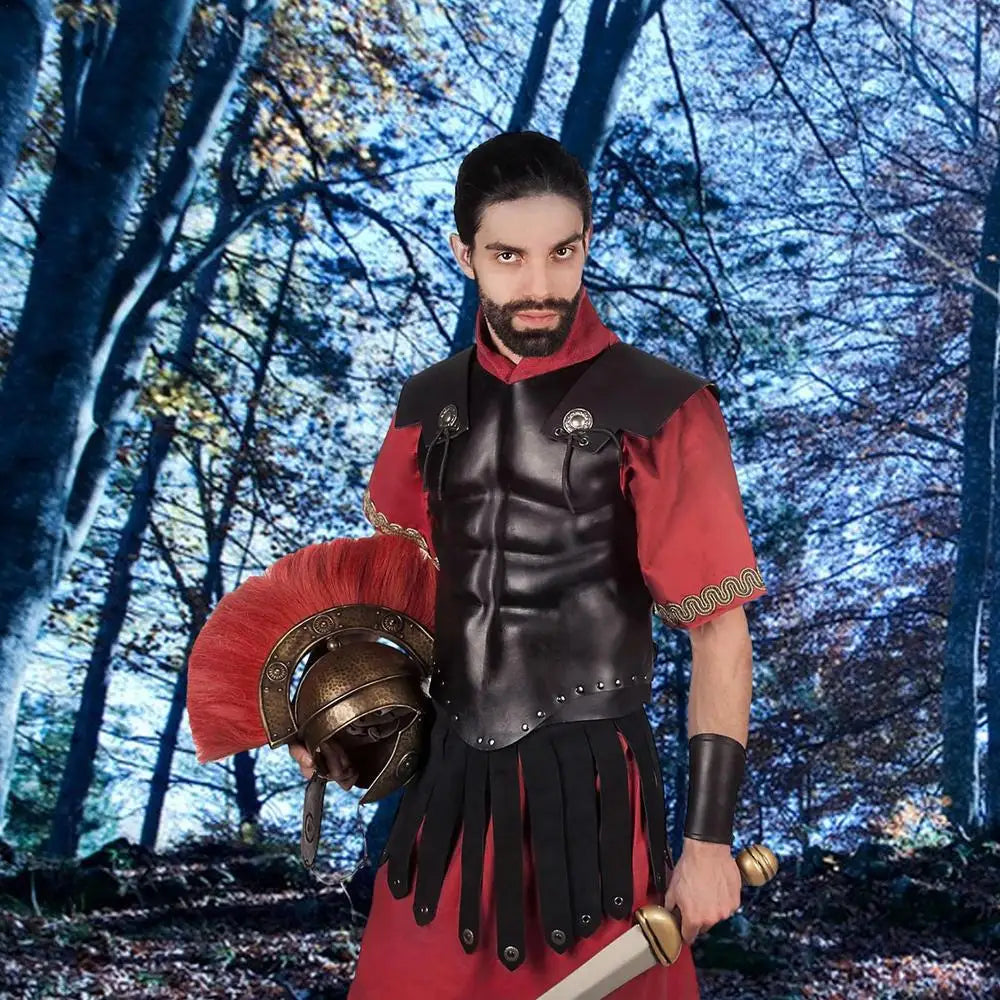 Viking Leather Skirt Halloween Costume Viking Medieval Skirt PU Leather Vintage Roman Gladiator Skirt Renaissance For Cosplay