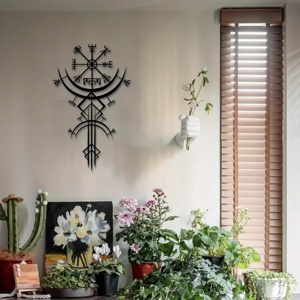 Unique Viking Rune Metal Wall Hanging Ideal For Home Decor Gift Bringing Mythological Inspiration To Your Personal Space