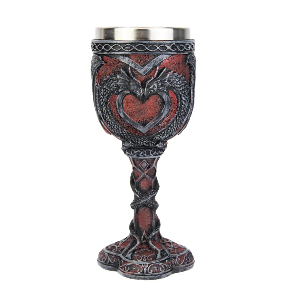 Gothic Wine Goblet Contain Dragon Claw Viking Skeleton Retro Stainless Steel&Resin Wine Glass BEST Halloween Gifts Bar Drinkware