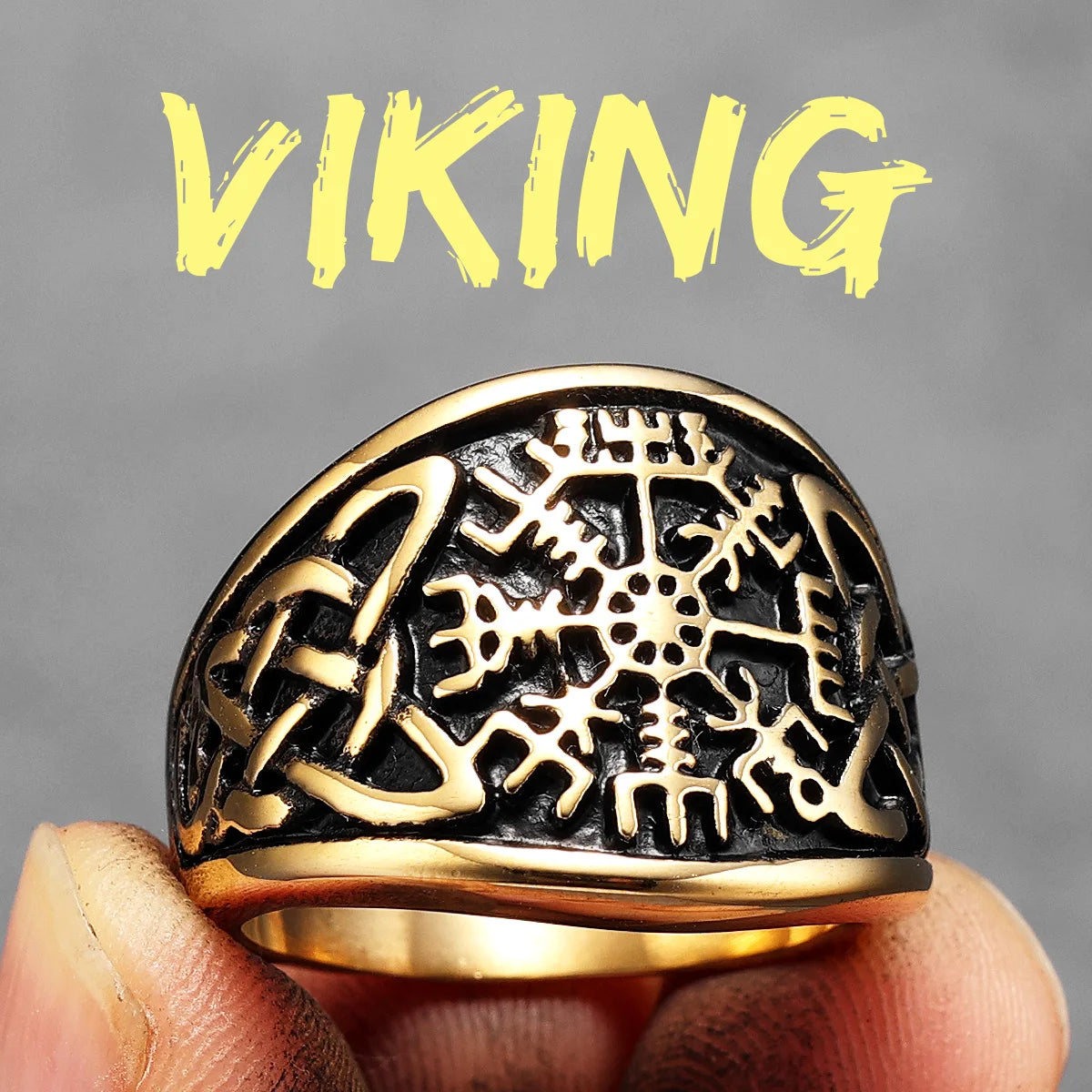 Viking Compass Celtic Knot Men Rings Stainless Steel Women Jewelry Vintage Punk Cool Stuff Fashion Accessories Gift Wholesale
