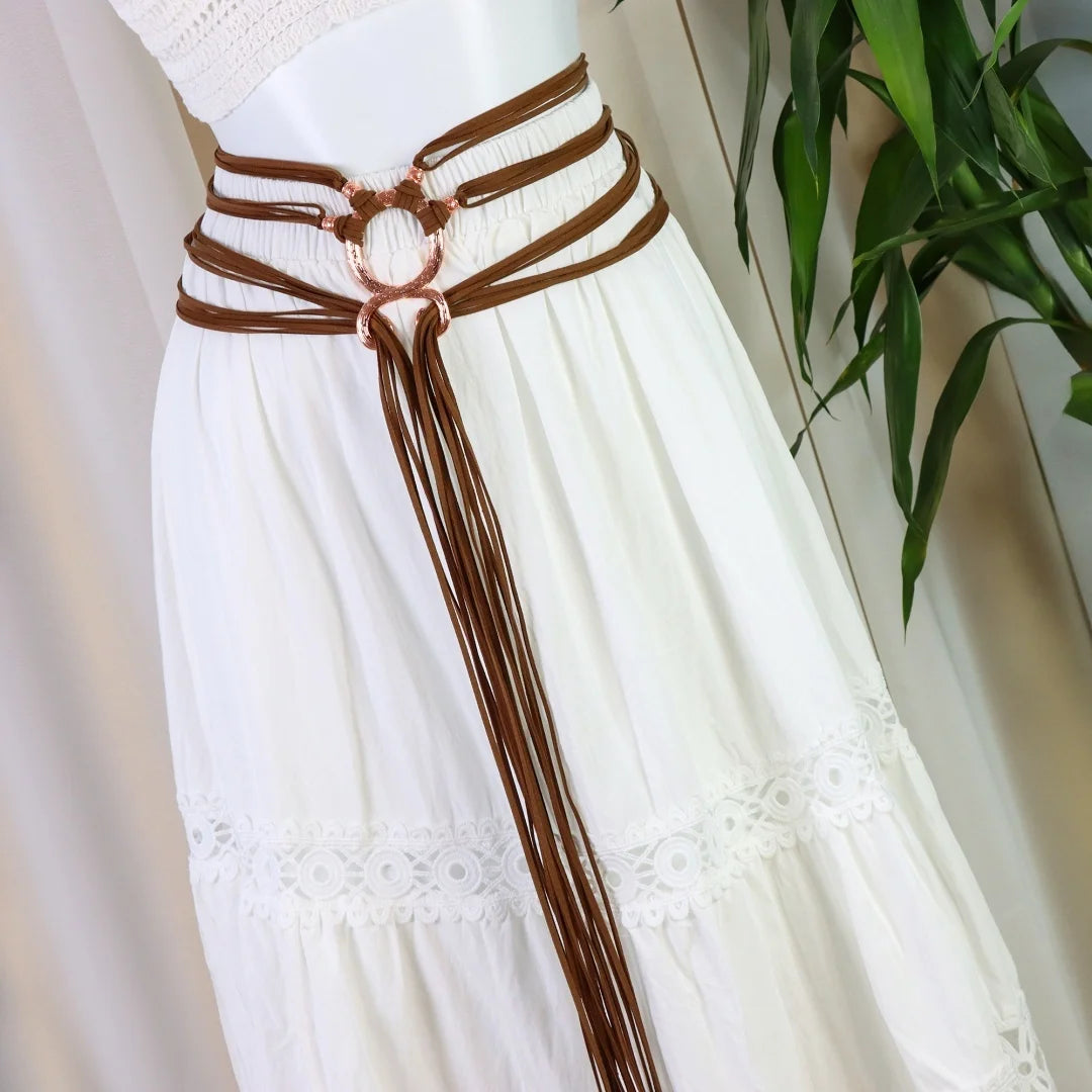 Viking Rope Belt - Viking Costume Women Medieval Belt with Troll Cross Witch Accessories Halloween Cosplay