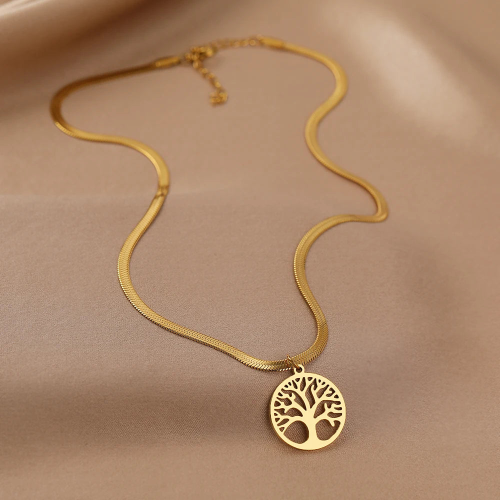 Gold tree of life necklace