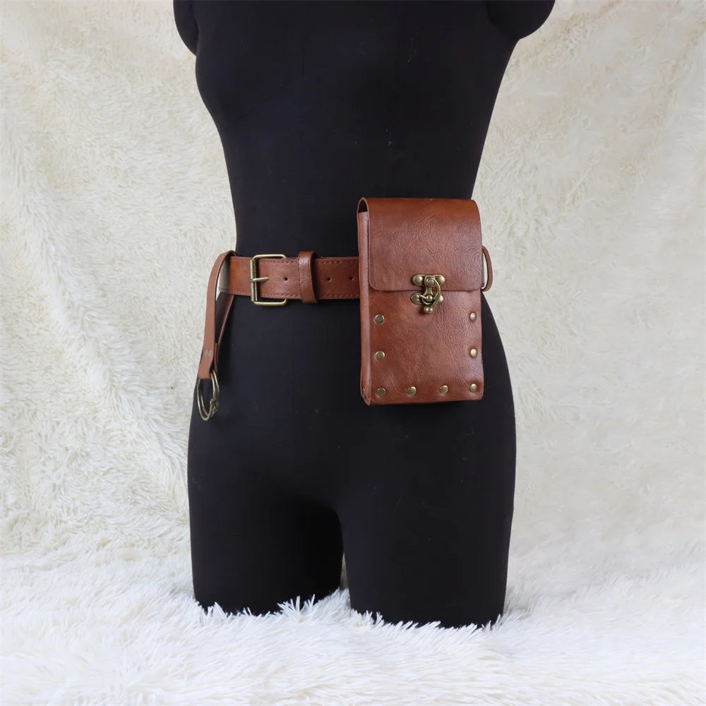 Viking Knight Cosplay Fantasy Belt Wasitbag Scabbard Medieval Renaissance Disguise Costume Accessories Adult Male  Props Belt