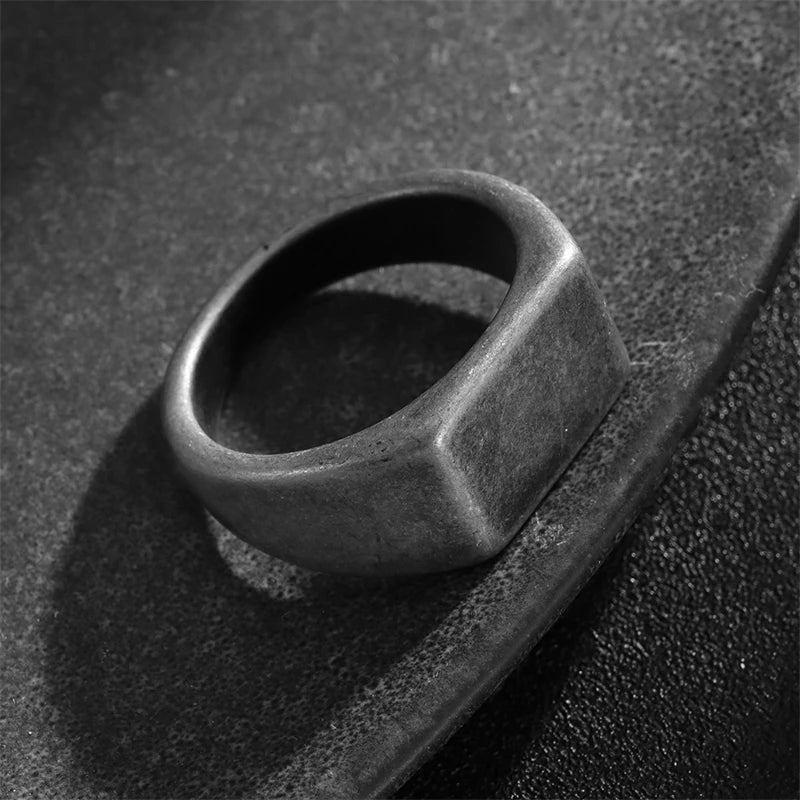 New Vintage Nordic Viking Rune Ring for Men Women Simple Stainless Steel Viking Odin Letter Ring Retro Amulet Jewelry Gifts