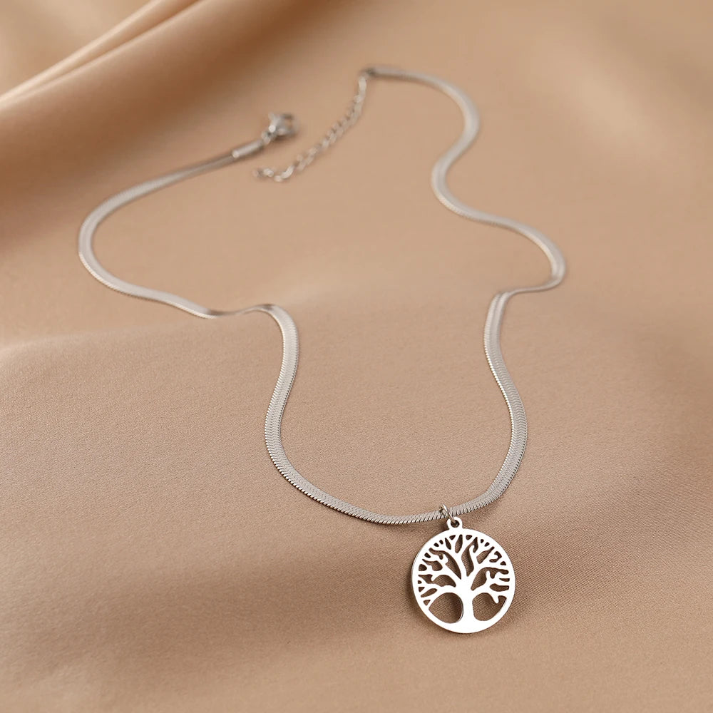 Silver tree of life necklace