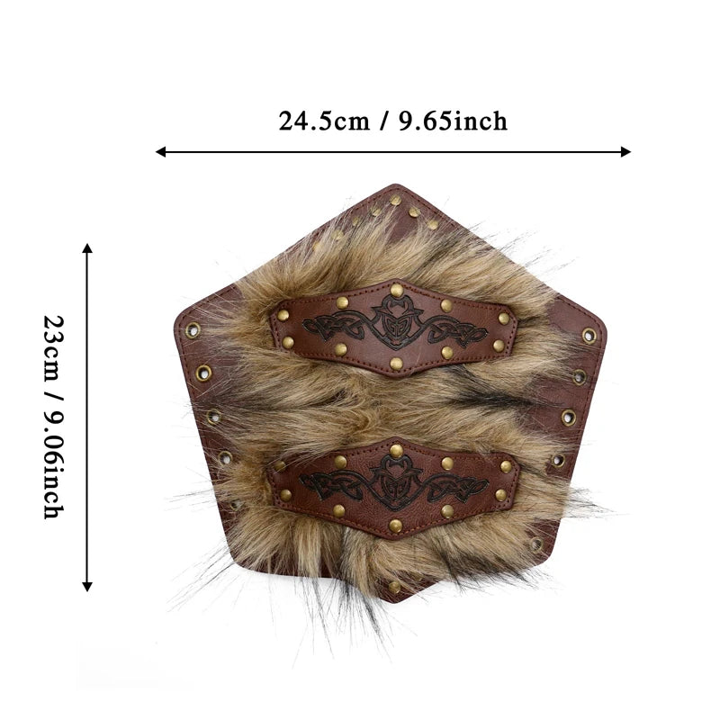 Viking Wrist Guards Armor Barbarian Faux Leather And Faux Fur Wrist Guards Halloween Costume Medieval Renaissance Accessories