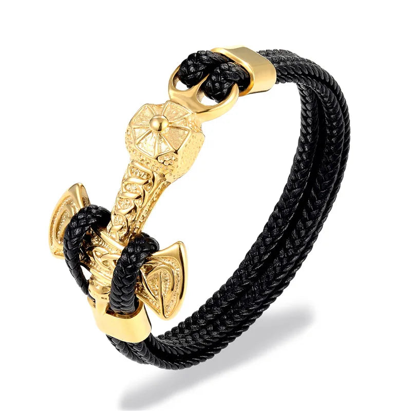 Stainless steel bracelet lion head Tor hammer