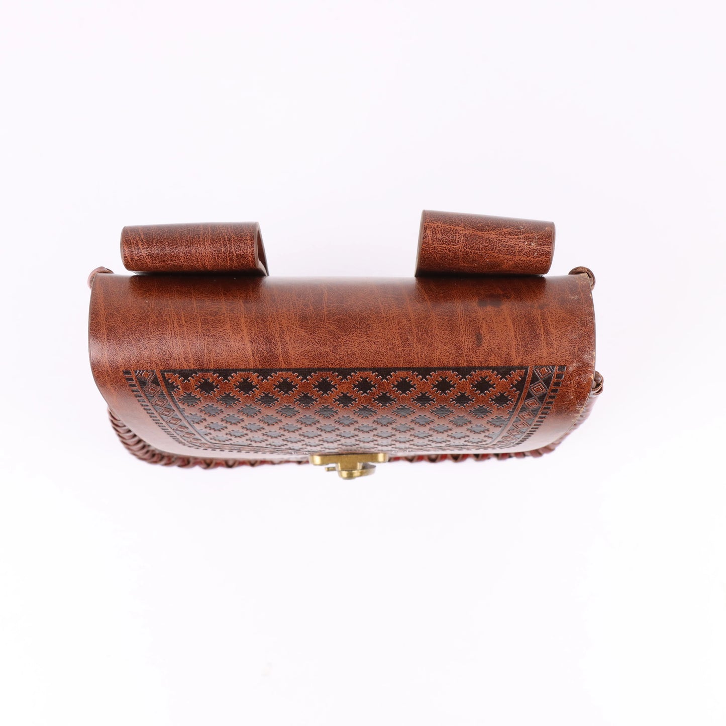 Viking Waist Bag with Intricate Floral Pattern & Braided Strap - Medieval Style, Snap Closure Perfect for Outdoor Adventures