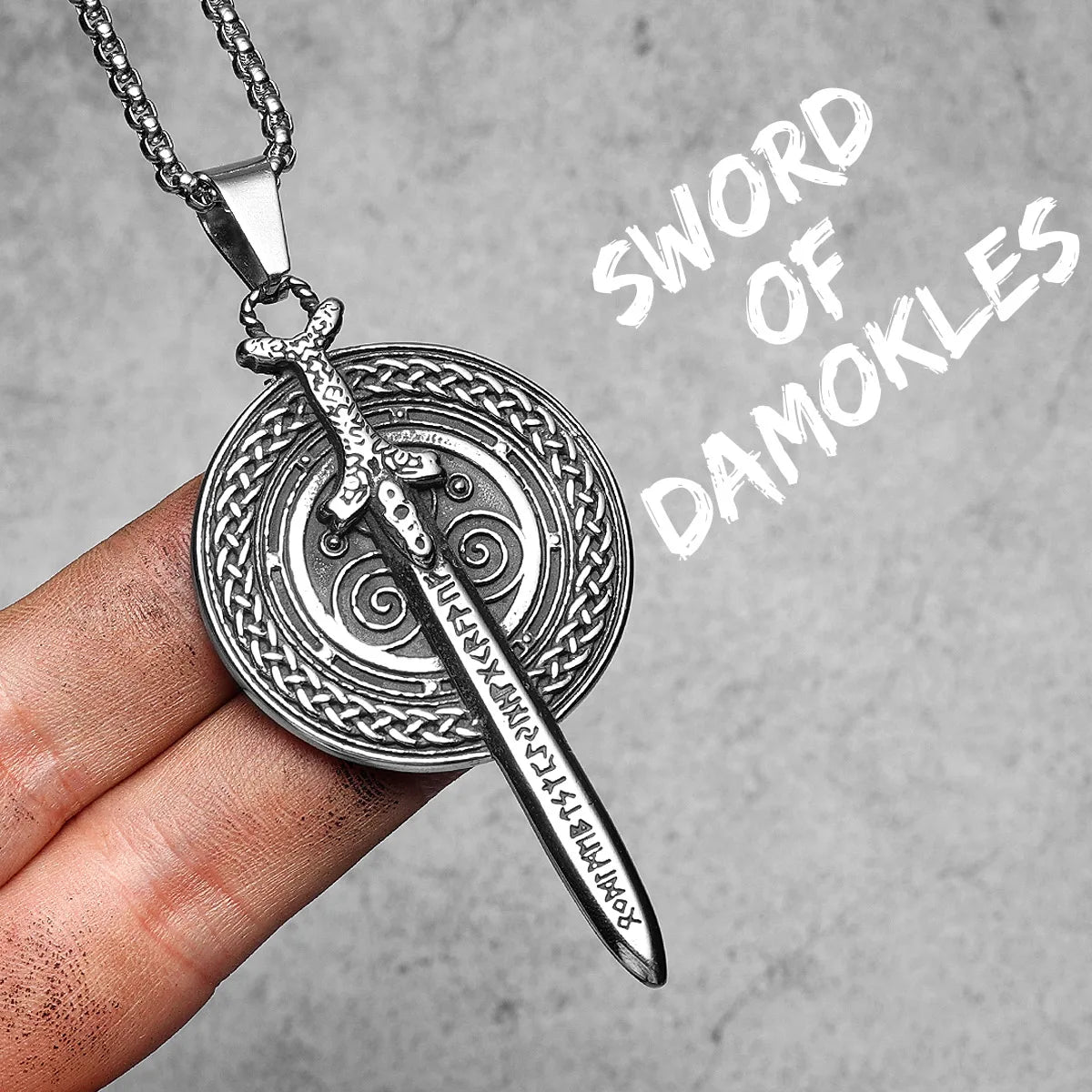 Viking Variety Weapons Men Pendant Necklace Stainless Steel Nordic Myth Chain Retro Rock Punk Rap for Friend Male Jewelry Gift