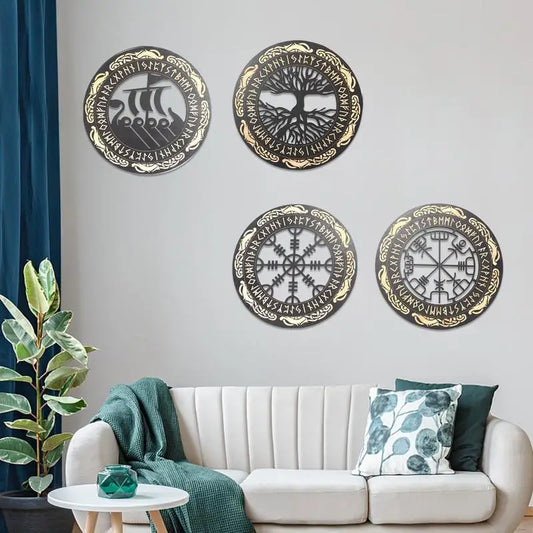 Nordic Viking Runes Wall Decor 4PCS Set
