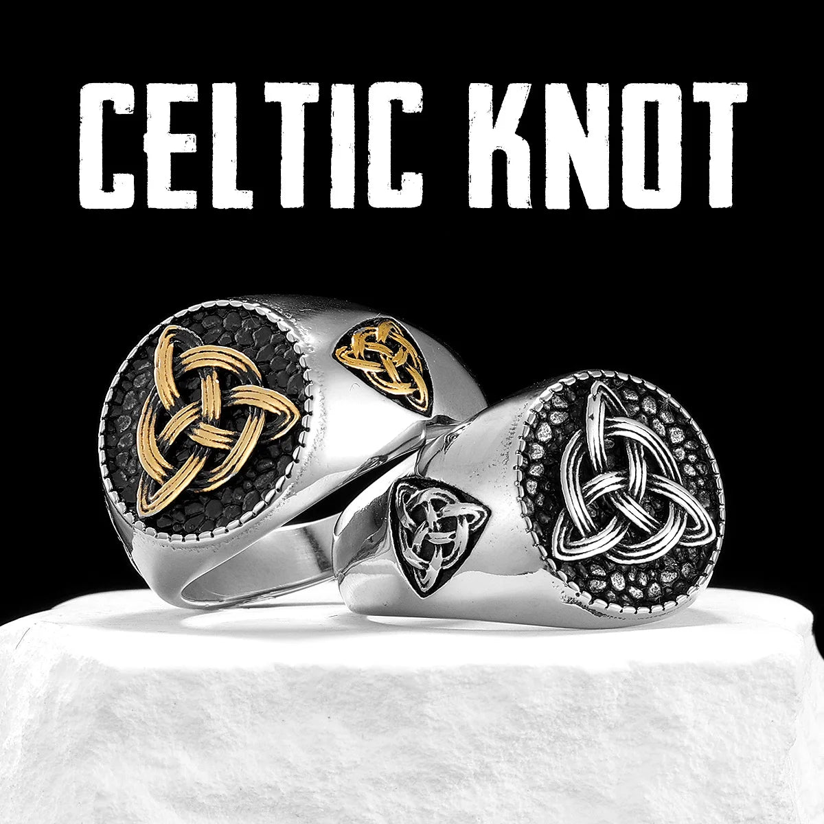 Viking Celtic Knot Stainless Steel Men Rings Punk New In For Male Women Fashion Jewelry Creativity Gift Wholesale Dropshiping